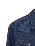 Vorschaubild 2 von Damen Jeanshemd Hemdbluse Blau Stickerei Gr. S 36