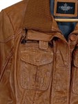 Vorschaubild 2 von Damen Lederjacke Braun Gr. 40 Echtleder Gürtel Vintage Look