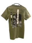 Vorschaubild 2 von T-Shirt Herren Gr. 44/XS Oliv Baumwolle Logo-Print Streetwear Kurzarm