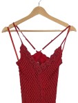 Vorschaubild 2 von Sommerkleid Damen Rot Gr. 34/XS Viskose Lochmuster Bohemian Midikleid