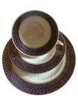 Vorschaubild 1 von Porzellan Kaffeegedeck 4tlg Tasse Untertasse Festlich Blau