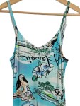 Vorschaubild 2 von Sommerkleid Damen Türkis Gr. 36/S Viskose Elasthan Florales Muster