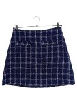 Vorschaubild 1 von A-Linienrock Damen Blau Gr. 40/L Polyacryl Kariert Klassisch