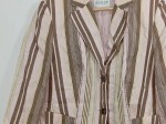 Vorschaubild 3 von Blazer Damen Gr. 44/XXL Rosa Leinen Gestreift Klassisch Langarm Business
