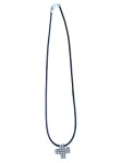 Vorschaubild 2 von Kette mit Anhänger Damen Schwarz Leder Uni Modern Kreuze Kunst Alltag