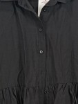 Vorschaubild 4 von Hemdblusenkleid Damen Lyocell Rüschen Minikleid Schwarz Gr. XL