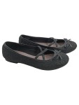 Vorschaubild 1 von Ballerinas Damen Gr. 37 Schwarz Textil Slip-On Feminin Alltag Lochmuster