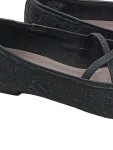 Vorschaubild 3 von Ballerinas Damen Gr. 37 Schwarz Textil Slip-On Feminin Alltag Lochmuster
