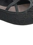 Vorschaubild 4 von Ballerinas Damen Gr. 37 Schwarz Textil Slip-On Feminin Alltag Lochmuster