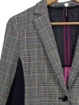 Vorschaubild 2 von Blazer Damen Kariert Grau Business Jacke Gr. 40 L