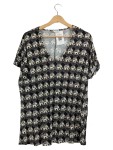 Vorschaubild 1 von Damen T-Shirt Elefanten Tiermotiv Kurzarm Viskose Schwarz 48