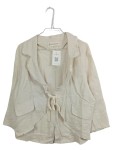 Vorschaubild 1 von Übergangsjacke Damen Gr. 42/XL Beige Leinen Uni Bohemian 3/4-Arm