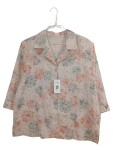 Vorschaubild 1 von Damen Bluse Blumenmuster Vintage 3XL/54 Beige Polyester