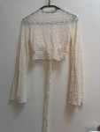 Vorschaubild 5 von Wickel Top Damen Langarm Spitze Beige Gr. XS 34 Romantisch