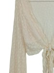 Vorschaubild 2 von Wickel Top Damen Langarm Spitze Beige Gr. XS 34 Romantisch