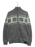 Vorschaubild 1 von Strickjacke Herren Gr. 50/M Grau Baumwolle Norwegermuster Casual Langarm