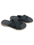 Vorschaubild 1 von Damen Sandaletten Gr. 39 Schwarz Kreuzriemen Slides Casual