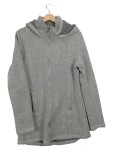 Vorschaubild 1 von Fleecejacke Damen Grau Gr. 42/XL Polyacryl Meliert Casual Langarm Kapuze