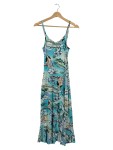 Vorschaubild 1 von Sommerkleid Damen Türkis Gr. 36/S Viskose Elasthan Florales Muster