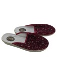 Vorschaubild 1 von Damen Hausschuhe Pantoffeln Gr. 40 Bordeaux Blumenmuster Filz