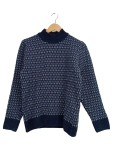Vorschaubild 1 von Pullover Damen Blau Gr. 36/S Wolle Strukturmuster Outdoor Langarm