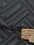 Vorschaubild 4 von Damen Umhängetasche Schwarz Leder Gesteppt Kettenschulterriemen
