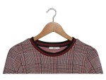 Vorschaubild 5 von Etuikleid Damen Gr. XXS Kariert Grau Rot Jersey