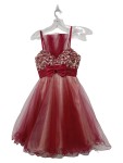 Vorschaubild 1 von Abendkleid Ballkleid Damen Gr. 36 Rot Tüll Perlen Strass