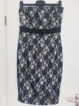 Vorschaubild 7 von Spitzenkleid Damen Gr. 40/L Schwarz Bandeau Cocktailkleid