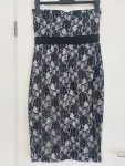 Vorschaubild 8 von Spitzenkleid Damen Gr. 40/L Schwarz Bandeau Cocktailkleid