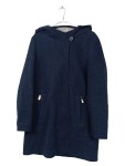 Vorschaubild 1 von Damen Wollmantel Kapuze Gr. 38 Dunkelblau Teddyfutter Warm