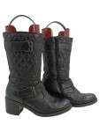Vorschaubild 1 von Stiefel Damen Gr. 38 Schwarz Leder Reißverschluss 7 cm Urban Alltag Uni