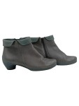 Vorschaubild 1 von Damen Stiefeletten Gr. 40 Grau Leder Ankle Boots Reißverschluss