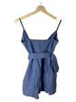 Vorschaubild 4 von Wickelrock Damen Blau Gr. 36/S Baumwolle Uni Feminin Freizeit Träger