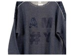 Vorschaubild 2 von Damen Pullover Grau Schriftzug Pailletten Spitze Gr. 48
