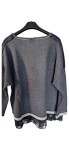 Vorschaubild 5 von Damen Pullover Grau Schriftzug Pailletten Spitze Gr. 48
