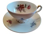 Vorschaubild 2 von Tasse mit Untertasse Weiß Porzellan Blumen Blumenmuster Klassisch