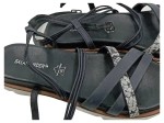 Vorschaubild 2 von Damen Sandalen Gr. 40 Schwarz Leder Riemchen Schlangenmuster