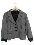 Vorschaubild 1 von Blazer Damen Gr. 44/XXL Grau Schurwolle Fischgrätenmuster Klassisch