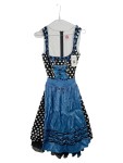 Vorschaubild 1 von Dirndl Trachtenkleid Damen Gr. 32 Blau Schwarz Punkte