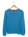 Vorschaubild 1 von Pullover Herren Gr. 50/M Blau Baumwolle Uni Casual Langarm Logo
