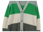 Vorschaubild 3 von Strickjacke Damen Gr. 36 Cardigan Blockstreifen Grün Grau