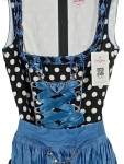 Vorschaubild 3 von Dirndl Trachtenkleid Damen Gr. 32 Blau Schwarz Punkte