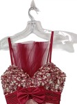 Vorschaubild 2 von Abendkleid Ballkleid Damen Gr. 36 Rot Tüll Perlen Strass
