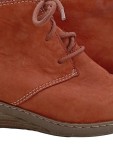 Vorschaubild 4 von Damen Stiefeletten Gr. 40 Orange Nubuk Leder Keilabsatz Schnürung
