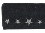 Vorschaubild 2 von Damen Geldbörse Schwarz Filz Glitzer Sterne Portemonnaie 20x10 cm