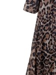 Vorschaubild 4 von Blusenkleid Damen Braun Gr. 42/XL Polyester Tierdruck Freizeit
