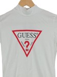 Vorschaubild 3 von Damen T-Shirt Weiß Logo-Print Stehkragen Gr. S