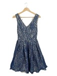 Vorschaubild 1 von Cocktailkleid Damen Gr. 40/L Blau Polyester Florales Muster