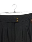 Vorschaubild 3 von Damen Anzughose Schwarz Gr. 42 Business Bundfaltenhose Gold-Details